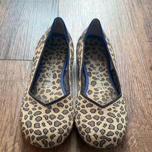 Rothy's Tan and Black Leopard Flats size 9